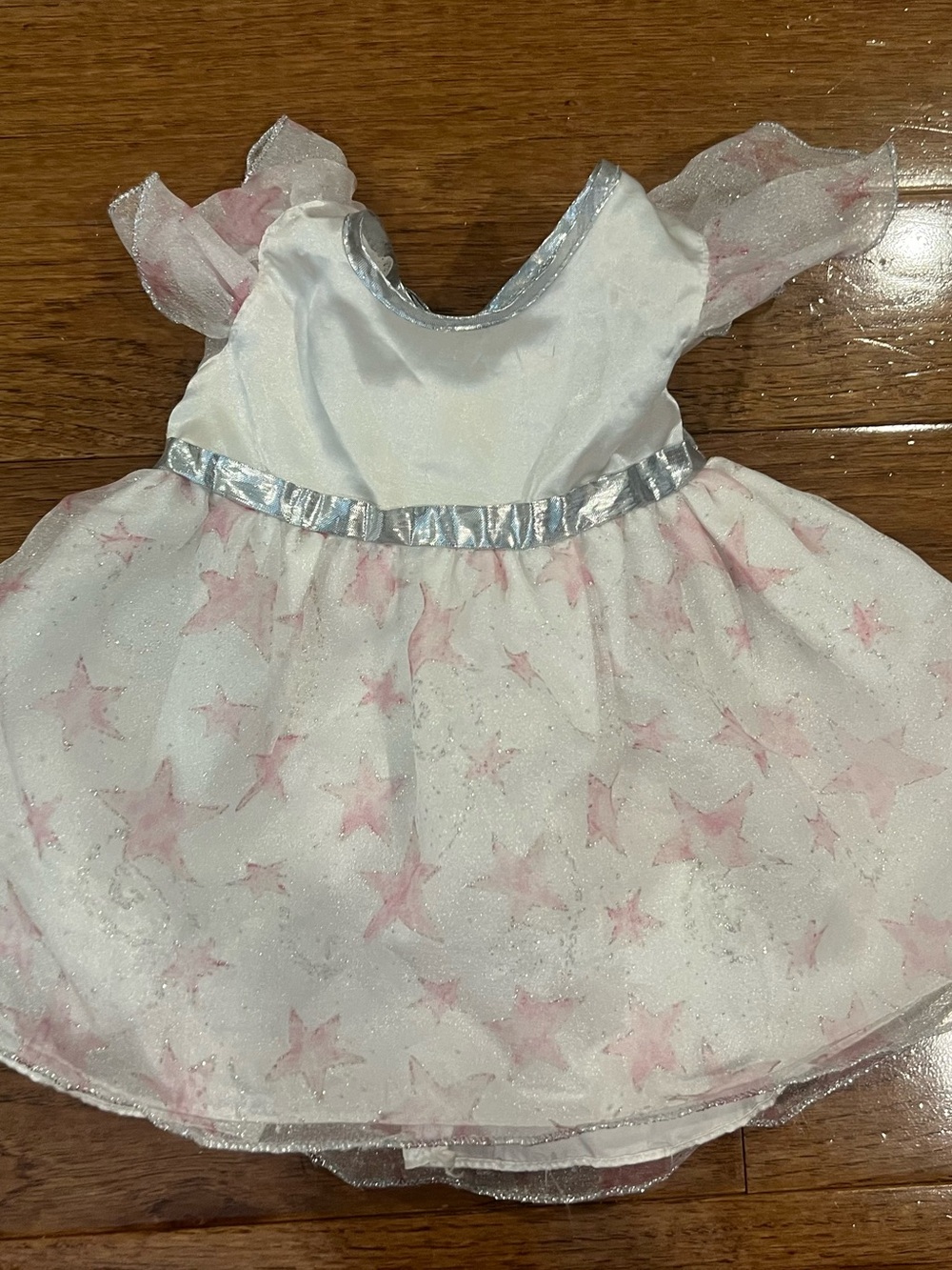 Build-A-Bear White and Pink Star Tulle Dress